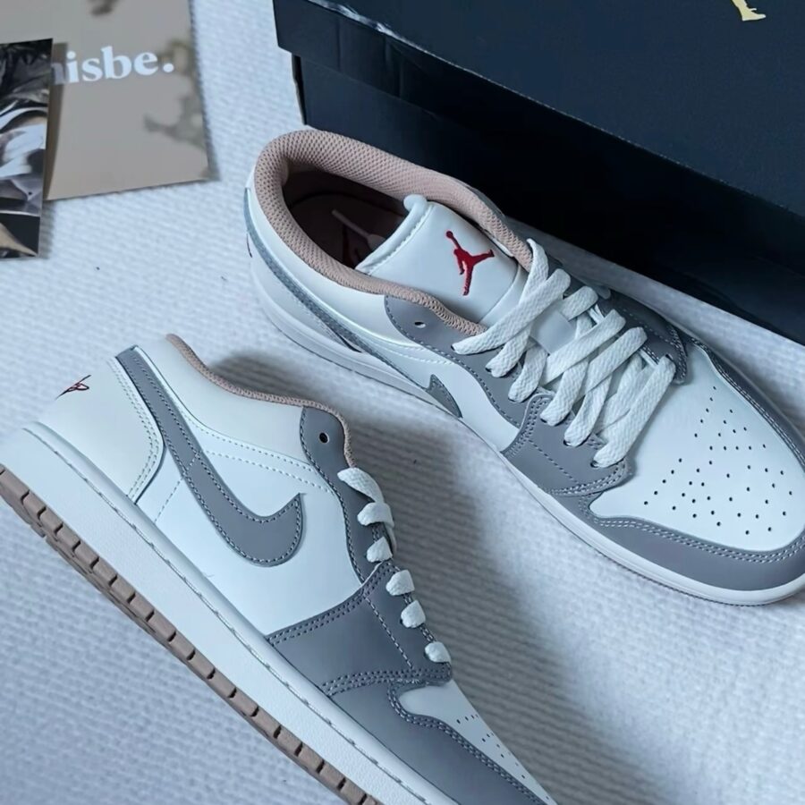 giày air jordan 1 low 'red college grey' 553558-169