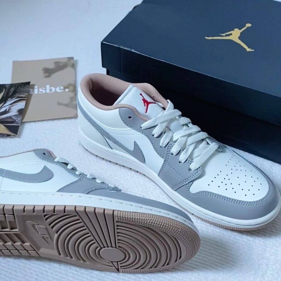giày air jordan 1 low 'red college grey' 553558-169