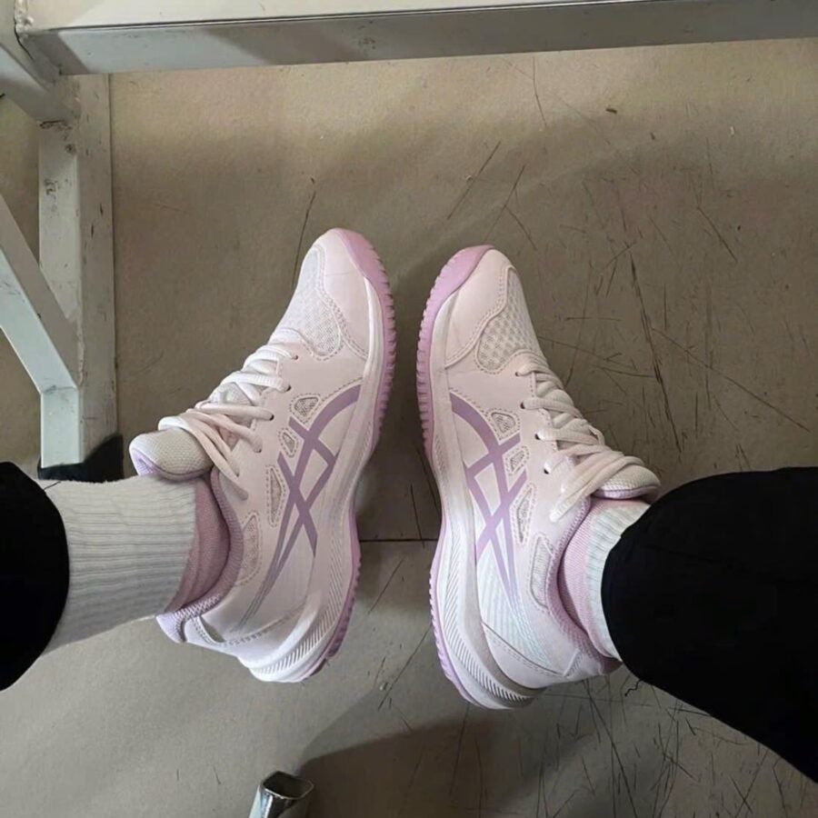 giày pickleball asics upcourt 6 'pale pink light ube' 1074a045-701