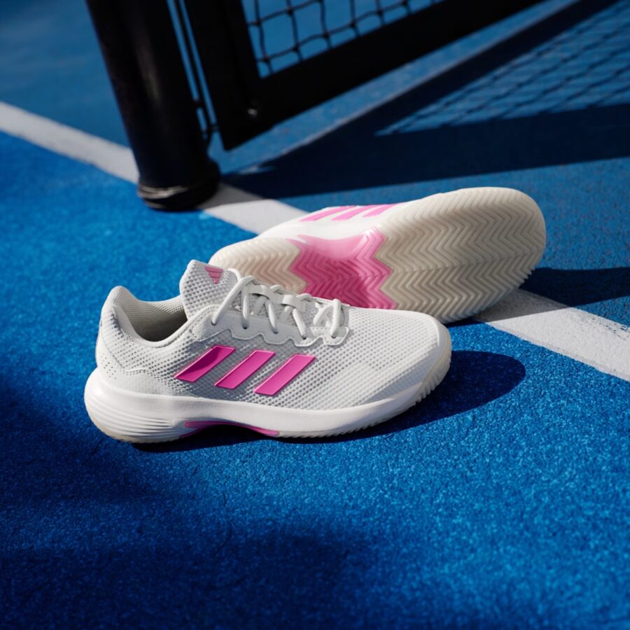 giày tennis/pickleball adidas gamecourt 2.0 'core white lucid pink' jp7723