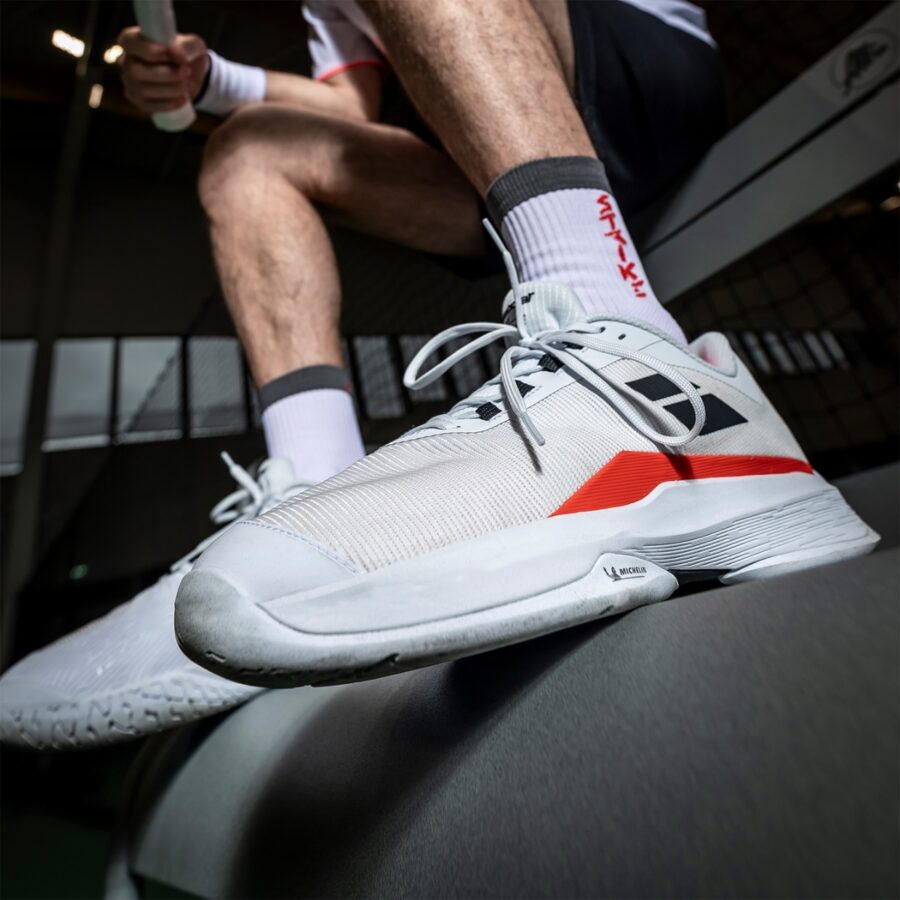 giày tennis/pickleball babolat jet tere 2 all court men 'white strike red' 30s24649-1089