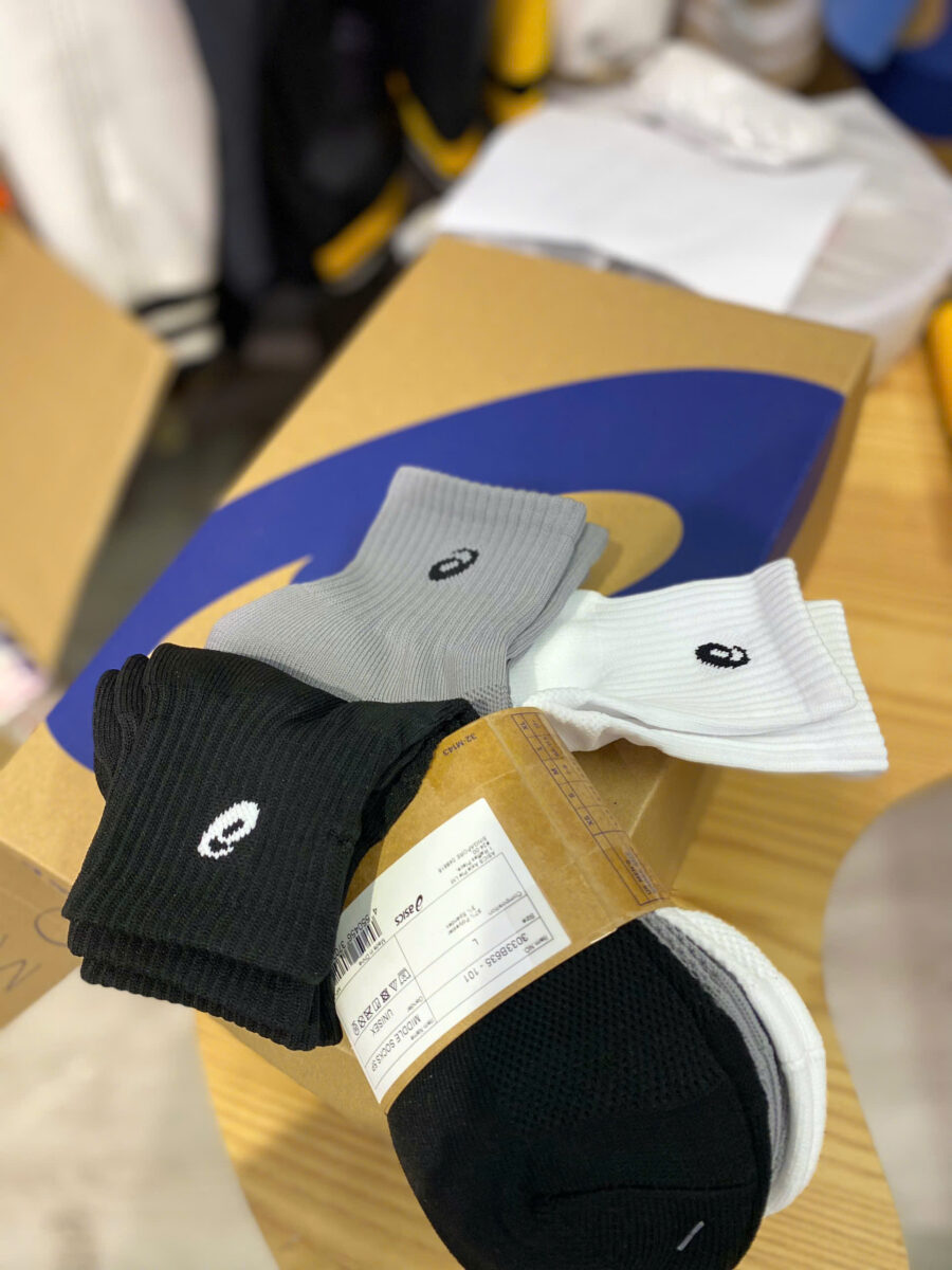 tất asics middle socks 5p 3033b635-101