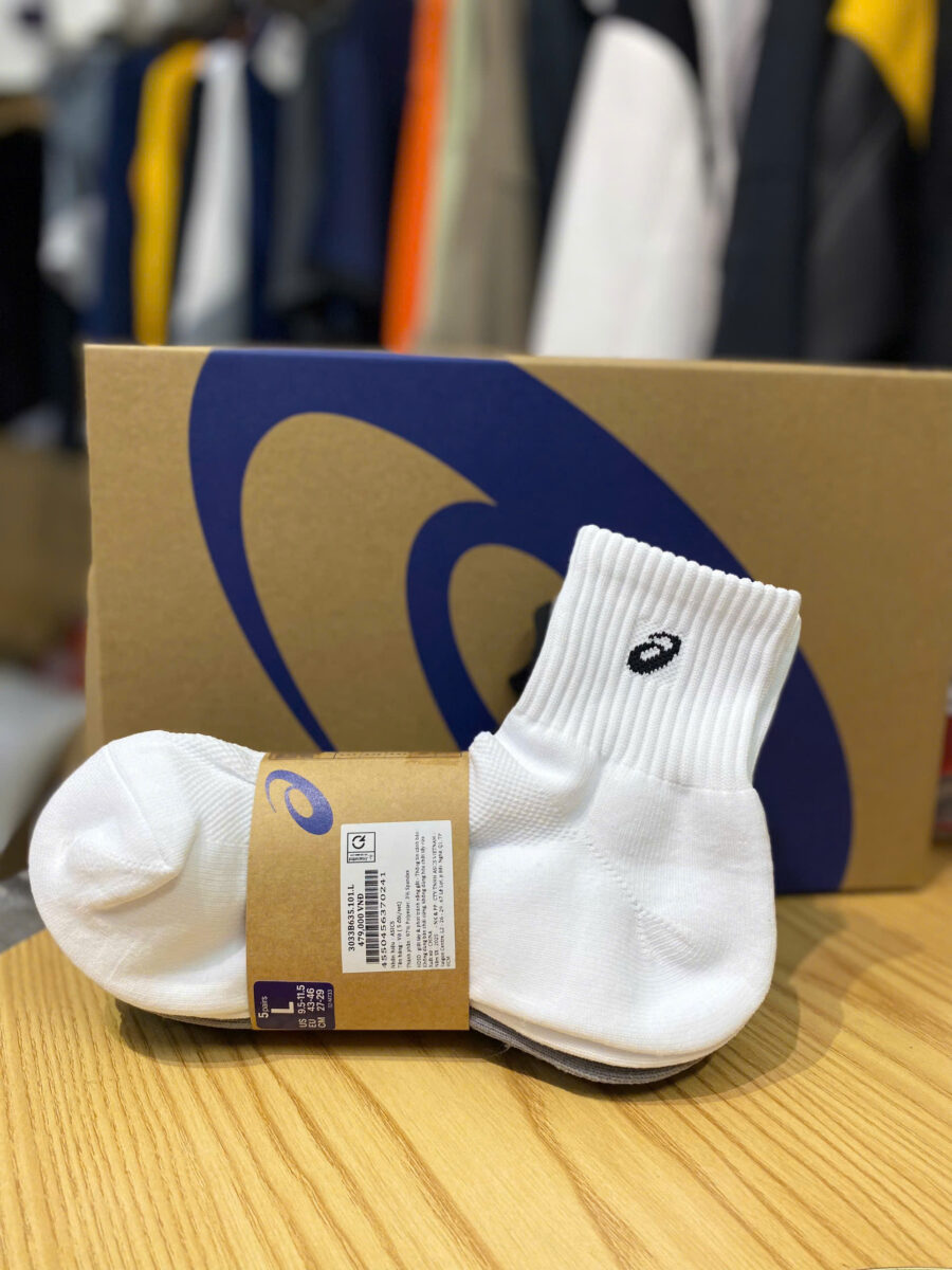 tất asics middle socks 5p 3033b635-101