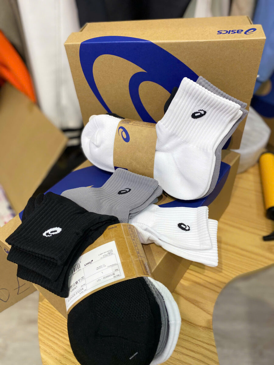 tất asics middle socks 5p 3033b635-101