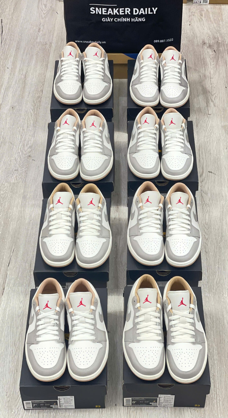 giày air jordan 1 low 'red college grey' 553558-169
