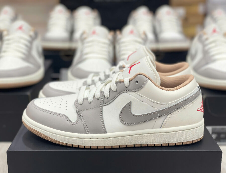 giày air jordan 1 low 'red college grey' 553558-169