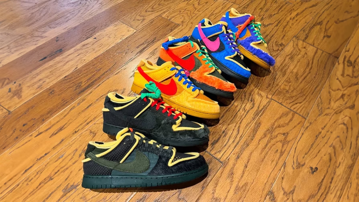 thiết kế độc lạ của cpfm x nike dunk “swamp sponge”