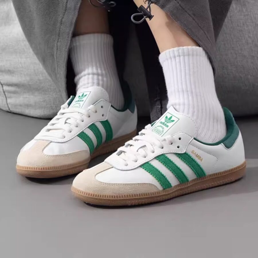 giày adidas samba og 'white green collegiate green' ji3202
