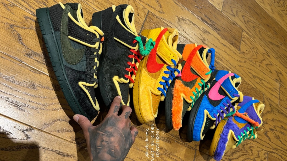 thiết kế độc lạ của cpfm x nike dunk “swamp sponge”