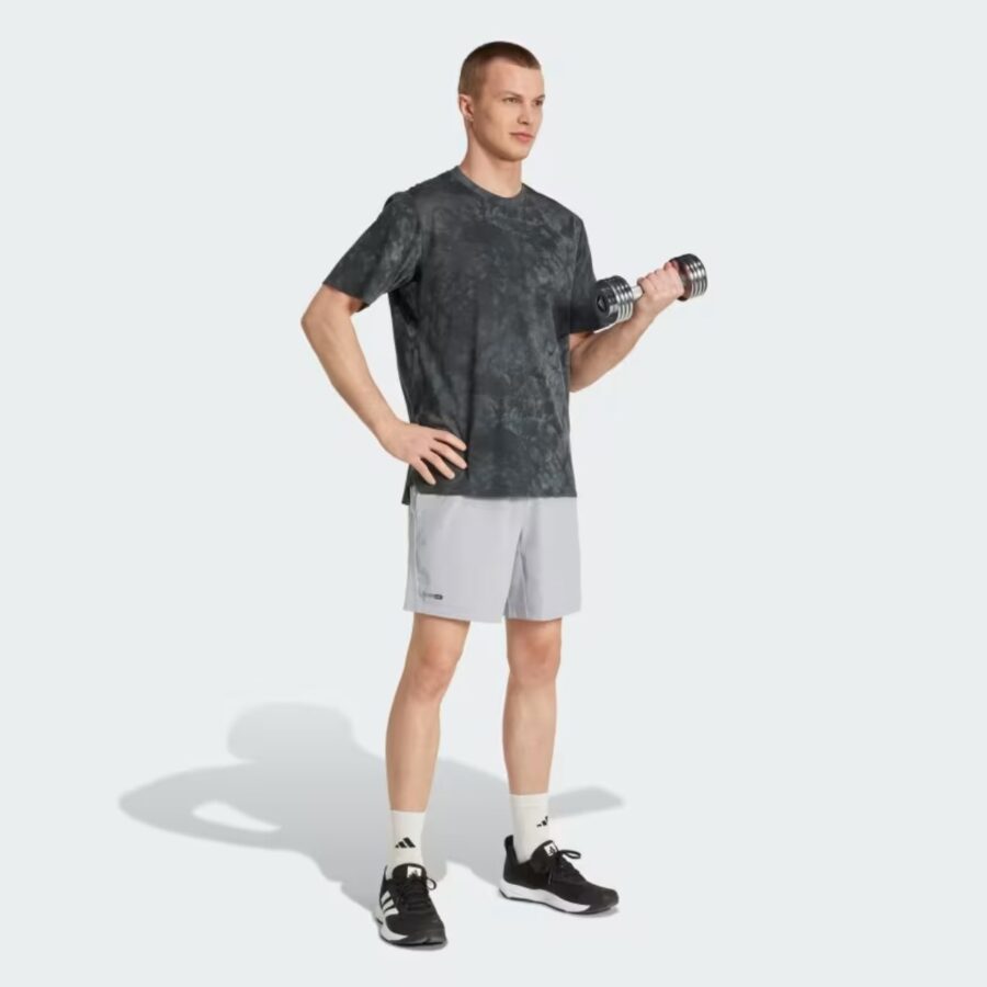 áo adidas t-shirt tập luyện power graphic 'grey six' jx6284