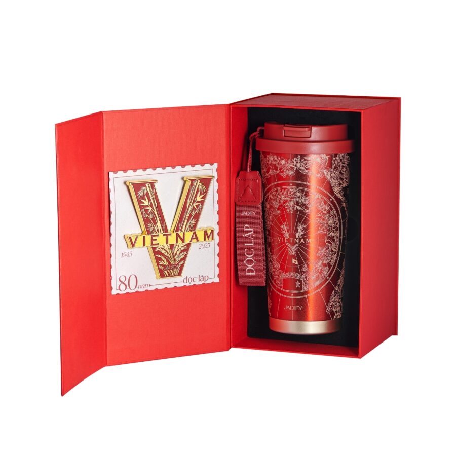 bộ quà tặng ly giữ nhiệt arty cup "việt nam độc lập" 520ml jadify