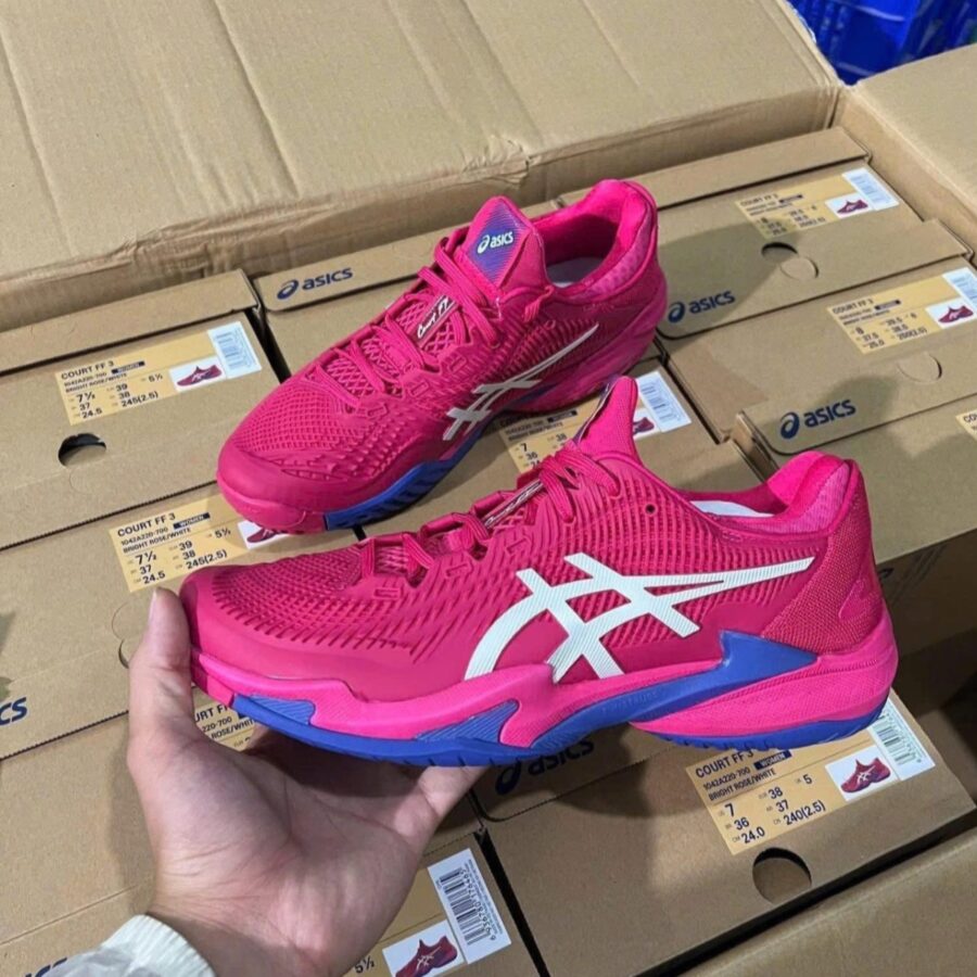giày asics court ff 3 'bright rose & white' 1042a220-700