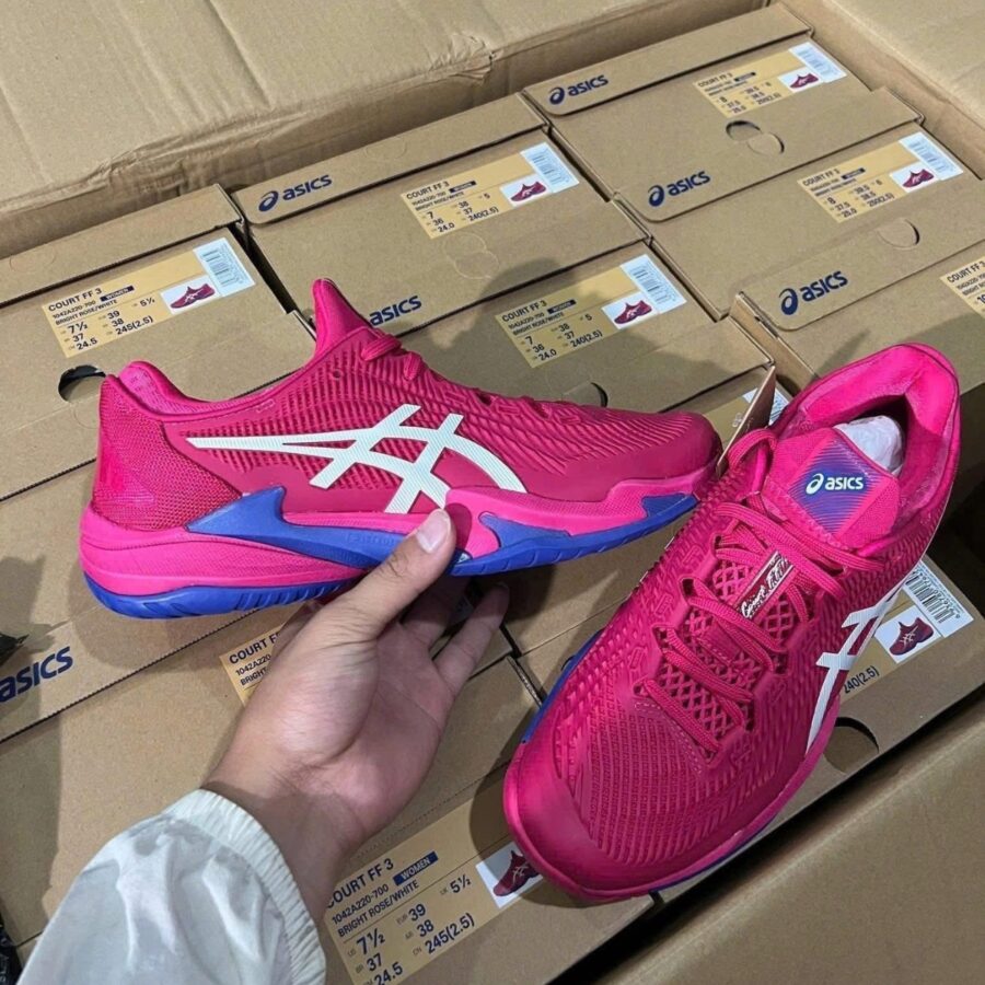 giày asics court ff 3 'bright rose & white' 1042a220-700