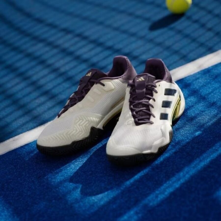 giày tennis/pickleball adidas barricade 13 'core white' jr1499