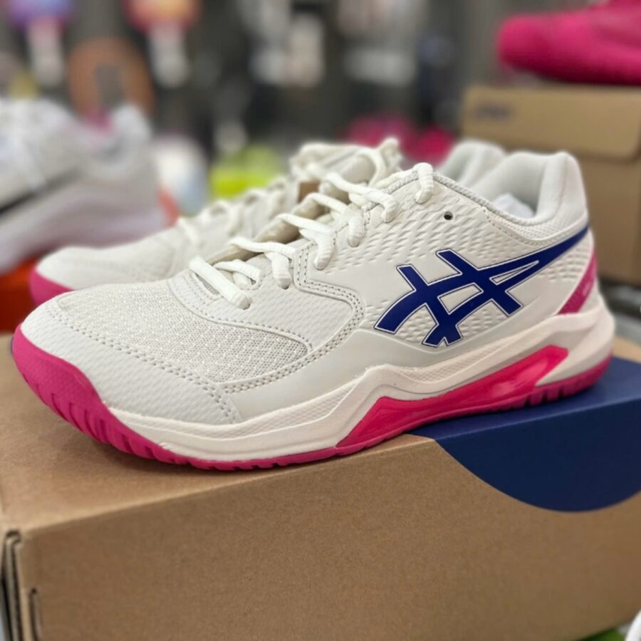 giày tennis/pickleball asics gel-dedicate 8 'cream/dark cobalt' 1042a237-105