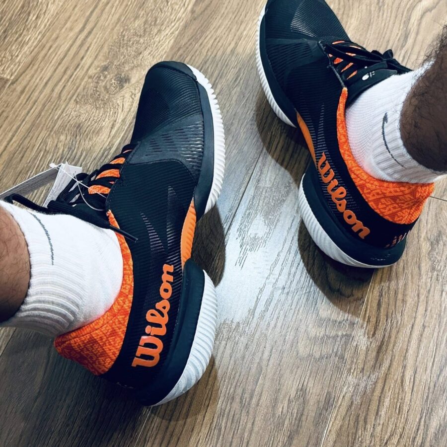 giày tennis/pickleball wilson kaos swift 1.5 ‘black orange’ wrs330980