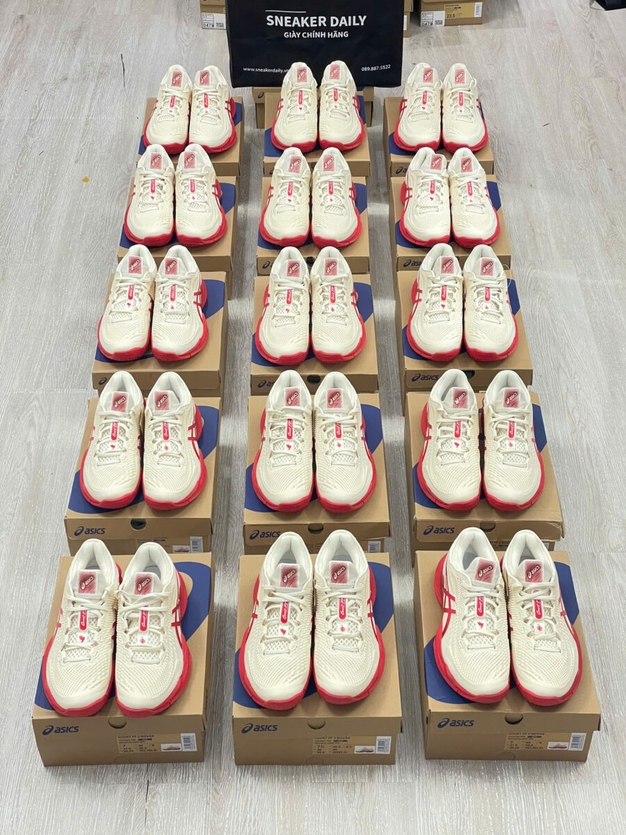giày tennis/pickleball asics court ff 3 novak 'cream red' 1041a522-968