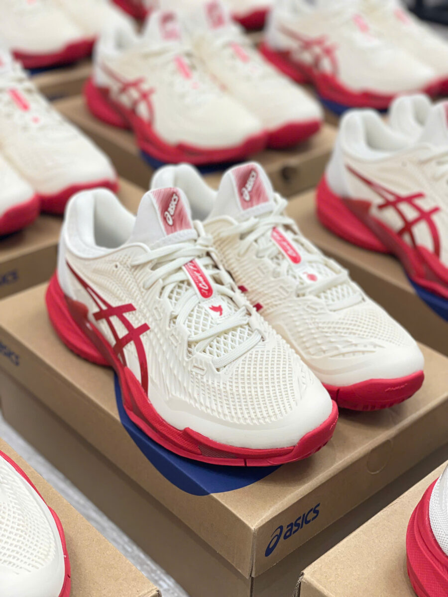 giày tennis/pickleball asics court ff 3 novak 'cream red' 1041a522-968