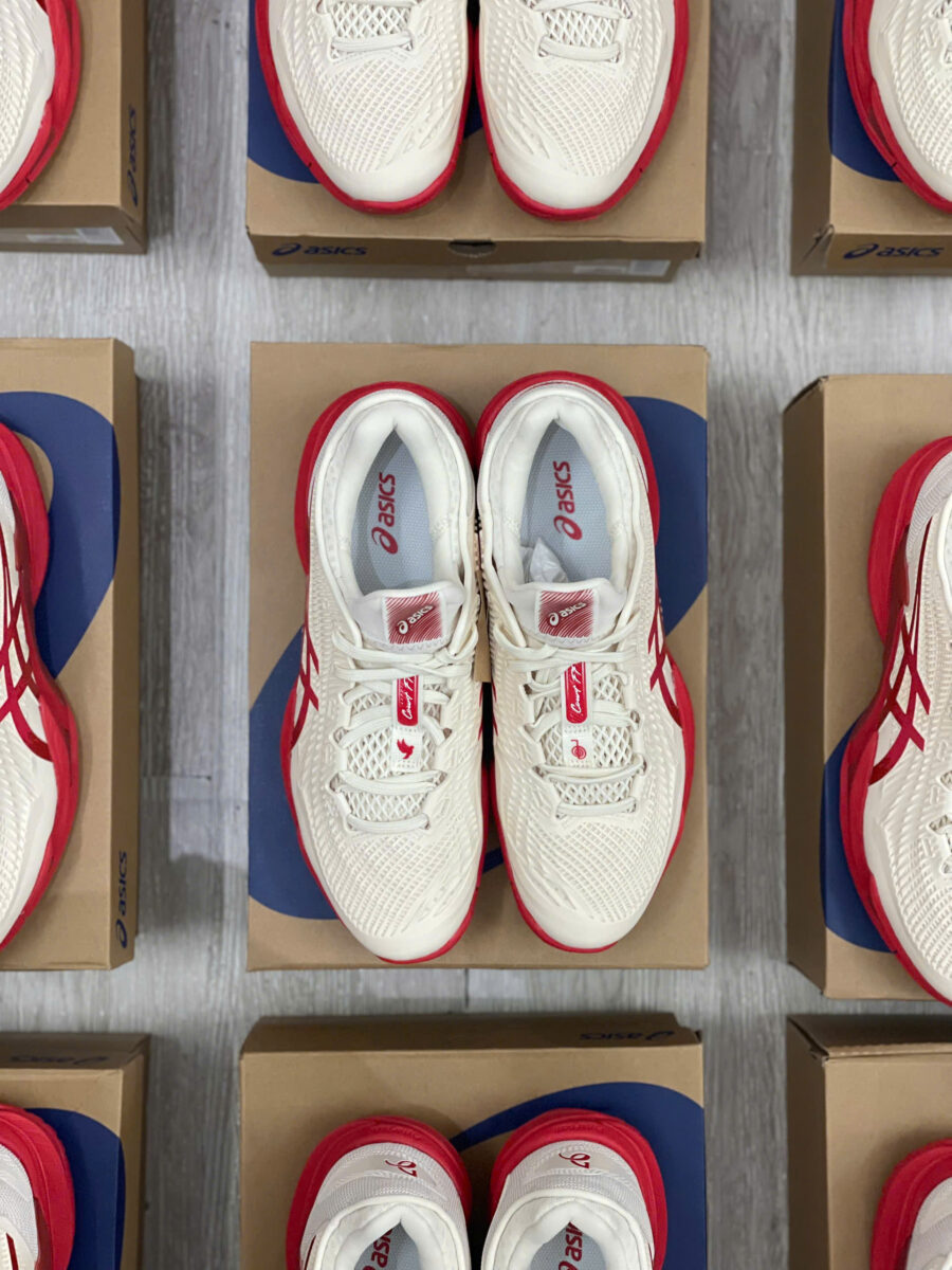 giày tennis/pickleball asics court ff 3 novak 'cream red' 1041a522-968