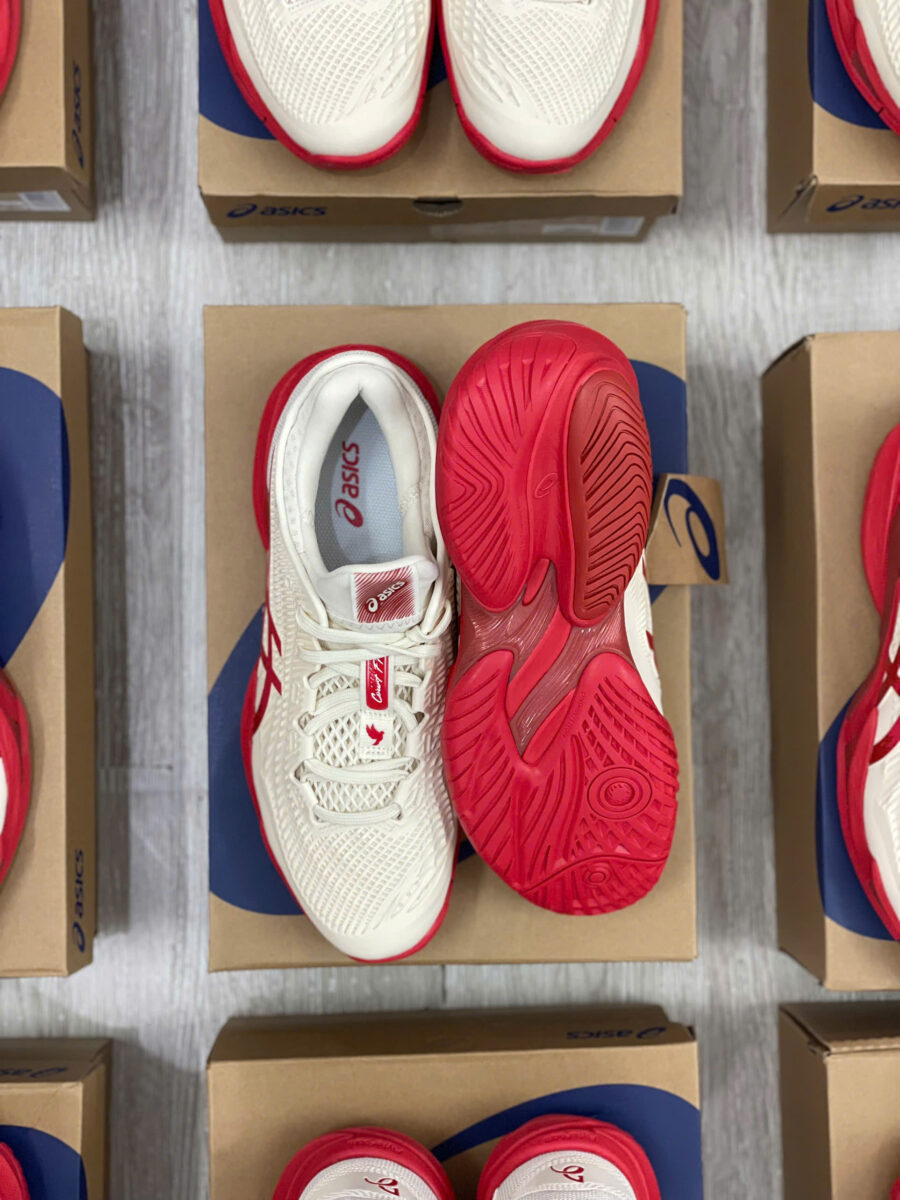 giày tennis/pickleball asics court ff 3 novak 'cream red' 1041a522-968