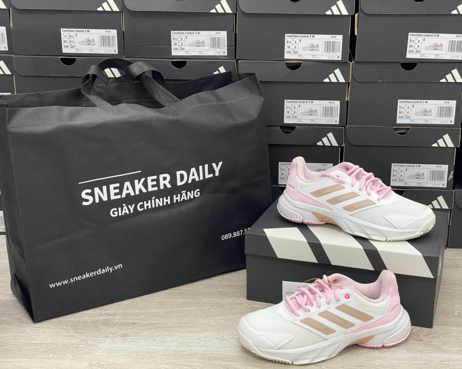 giày tennis/pickleball adidas courtjam control 3 'cloud white' jp9739