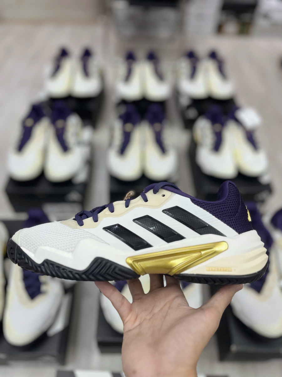 giày tennis/pickleball adidas barricade 13 'core white' jr1499