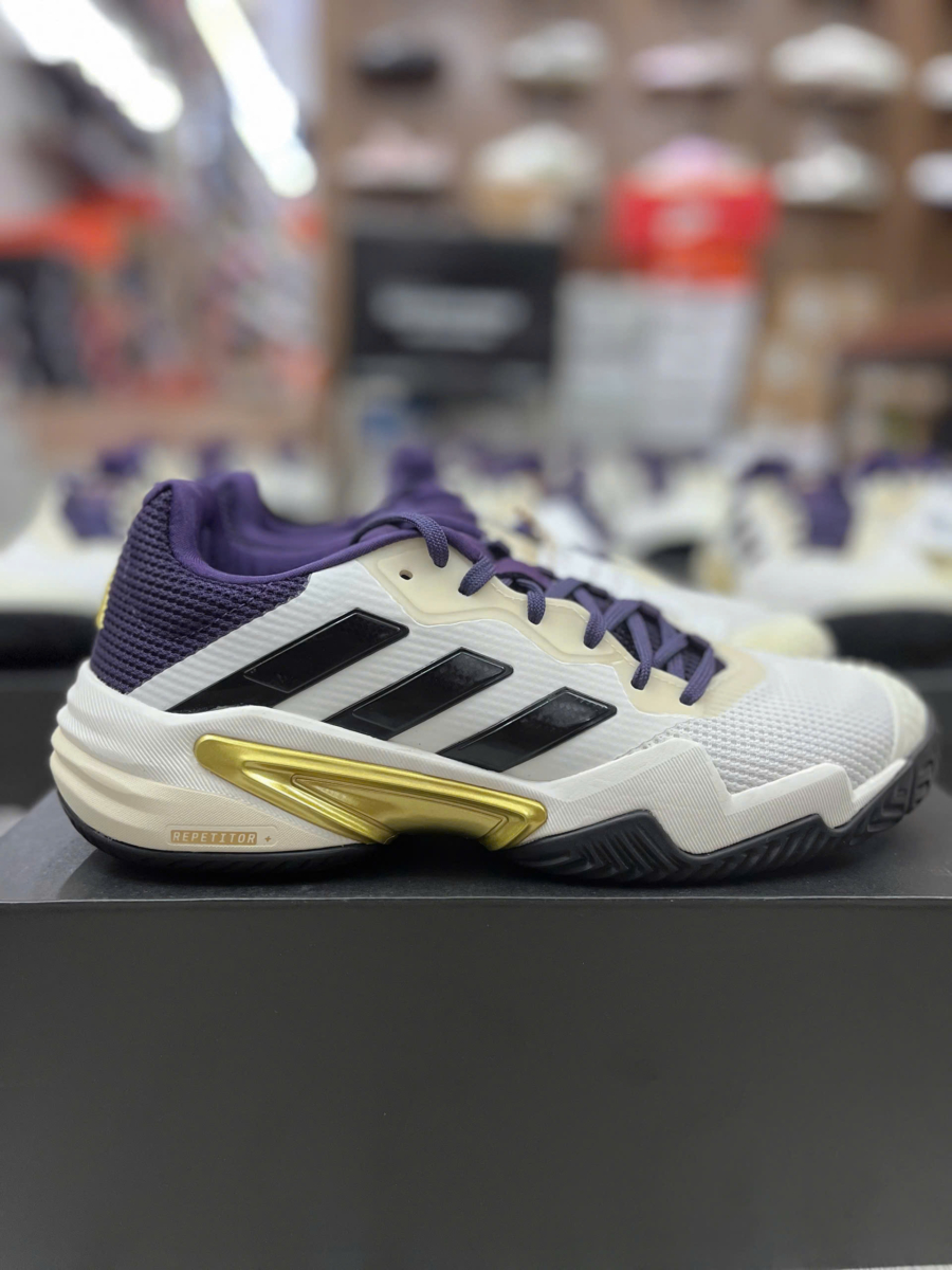 giày tennis/pickleball adidas barricade 13 'core white' jr1499