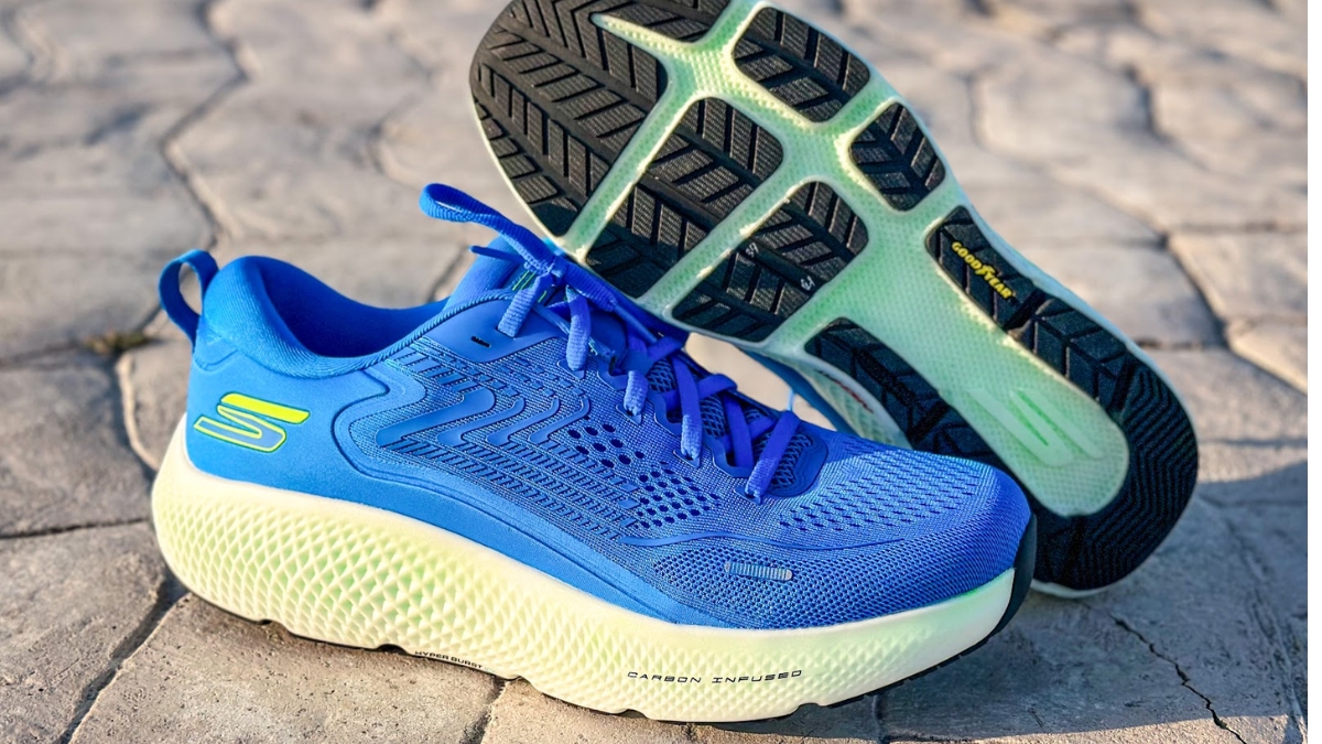 skechers go run max road 6: giày chạy với lớp đệm đỉnh cao