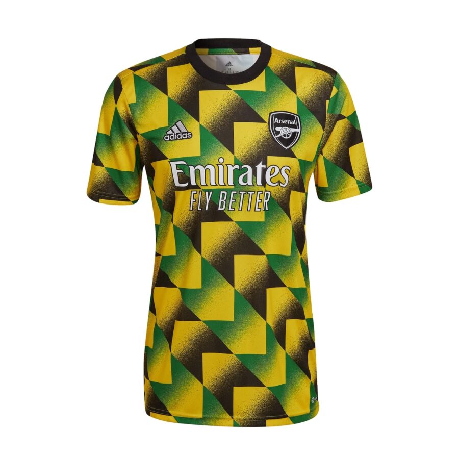 áo adidas arsenal fc 2022 adult prematch jersey 'yellow' ha5280