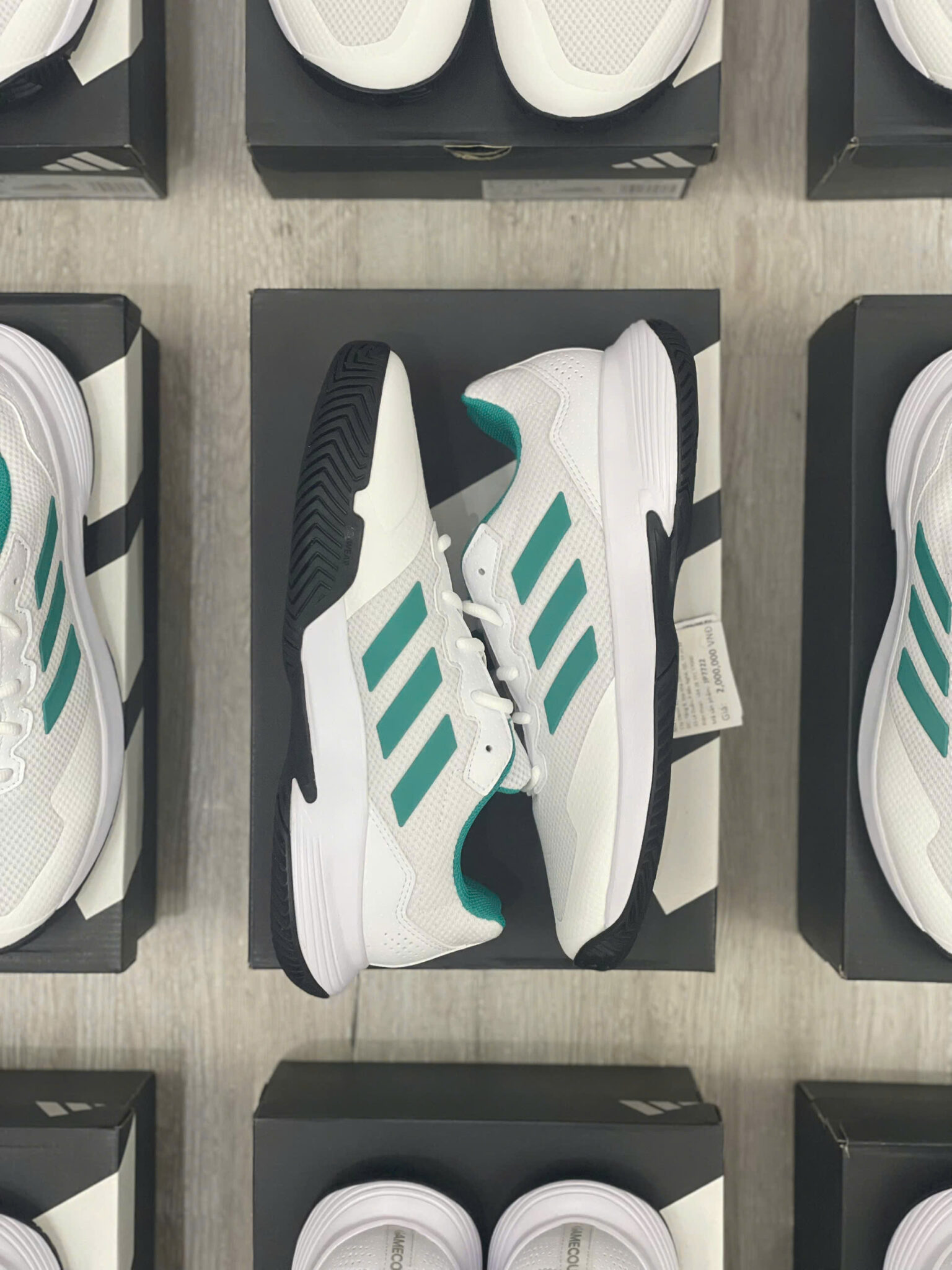 z7031104521755_a1b4c18bf238b77c5cffdc9b89f2dc87 giày adidas gamecourt 2.0 tennis "cloud white/pure teal" jp7722