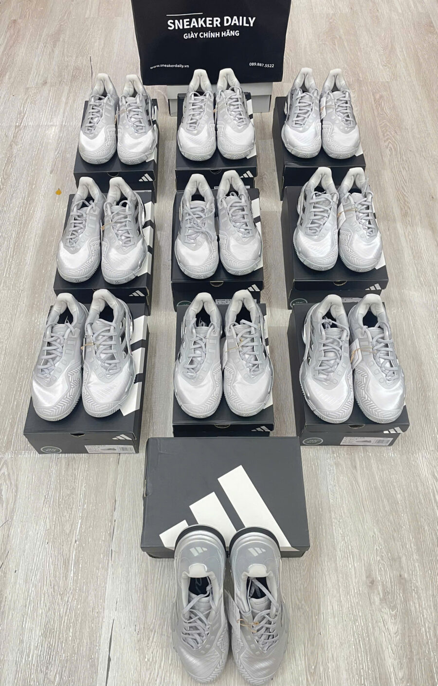 giày tennis/pickleball adidas barricade 13 ''silver metallic'' jp5379