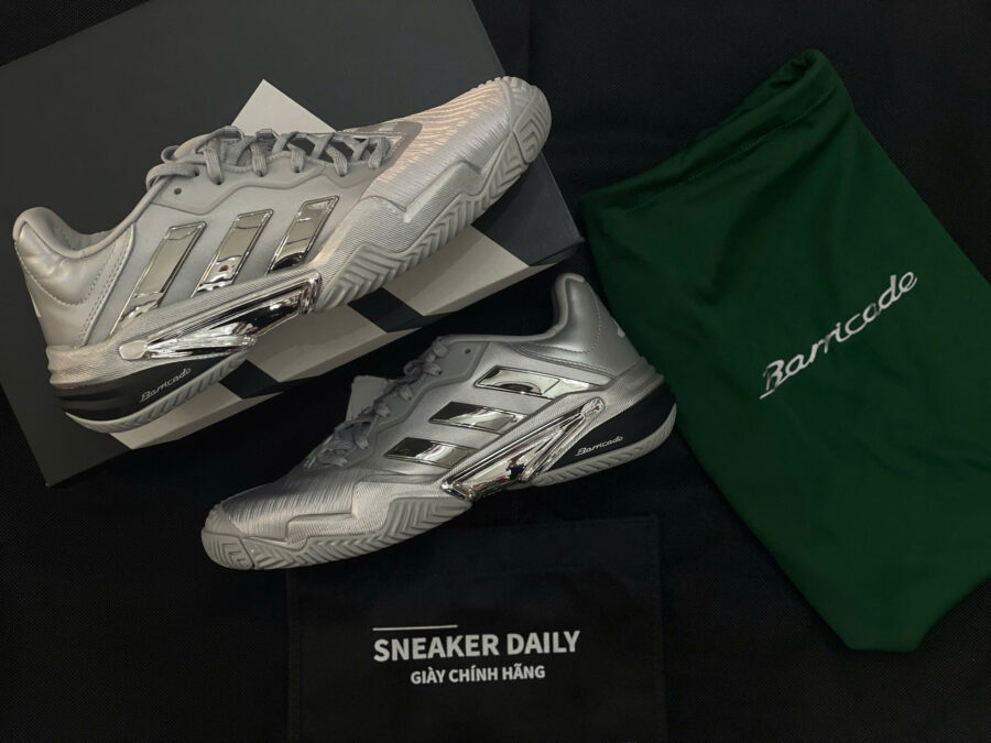 giày tennis/pickleball adidas barricade 13 ''silver metallic'' jp5379