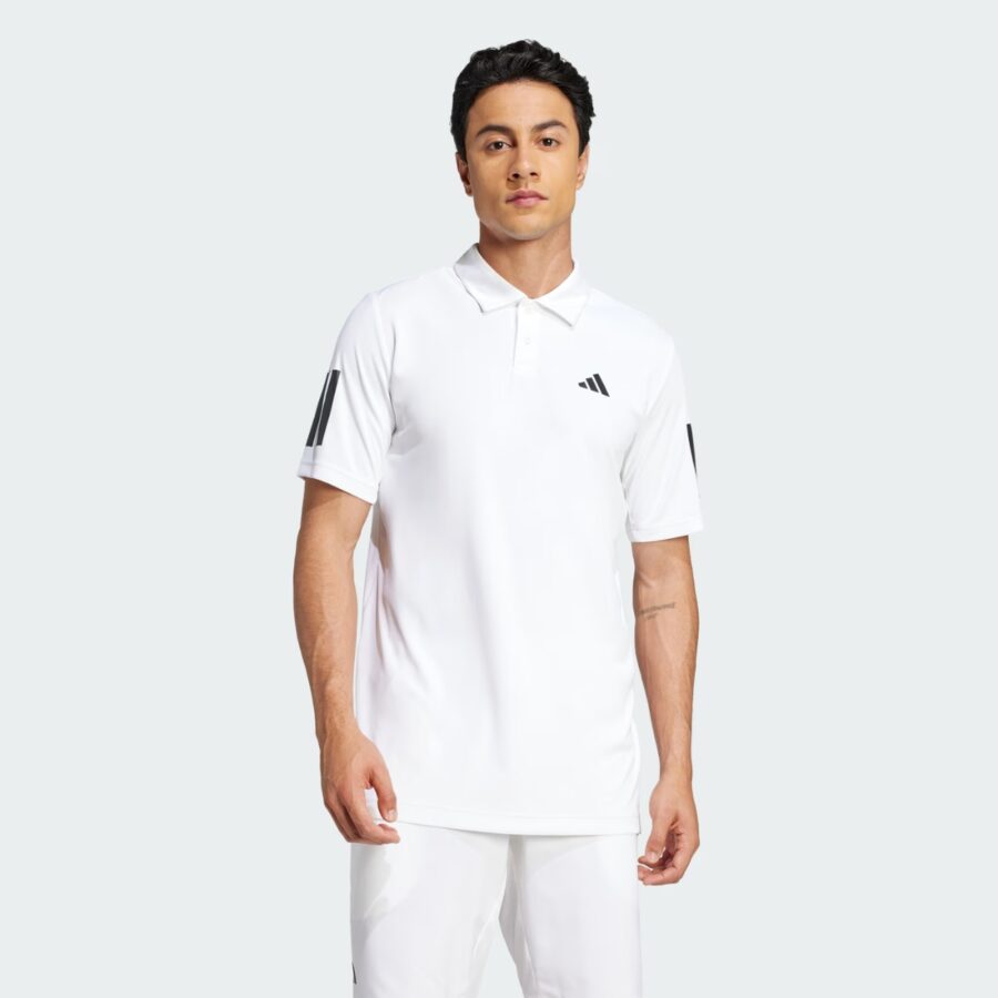 áo polo tennis/pickleball adidas 3 sọc tennis club nam 'white' je0412