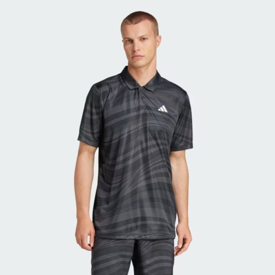 áo polo tennis/pickleball adidas graphic tennis climacool club nam 'black' jd5426