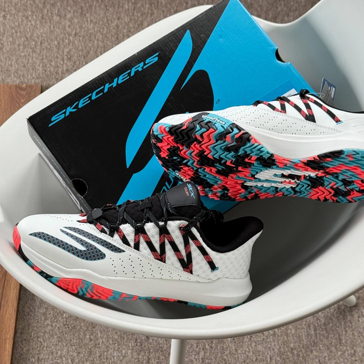 giày skechers viper court rally ''white light blue'' 172110c_wplb (4) giày skechers viper court rally ''white light blue'' 172110c/wplb