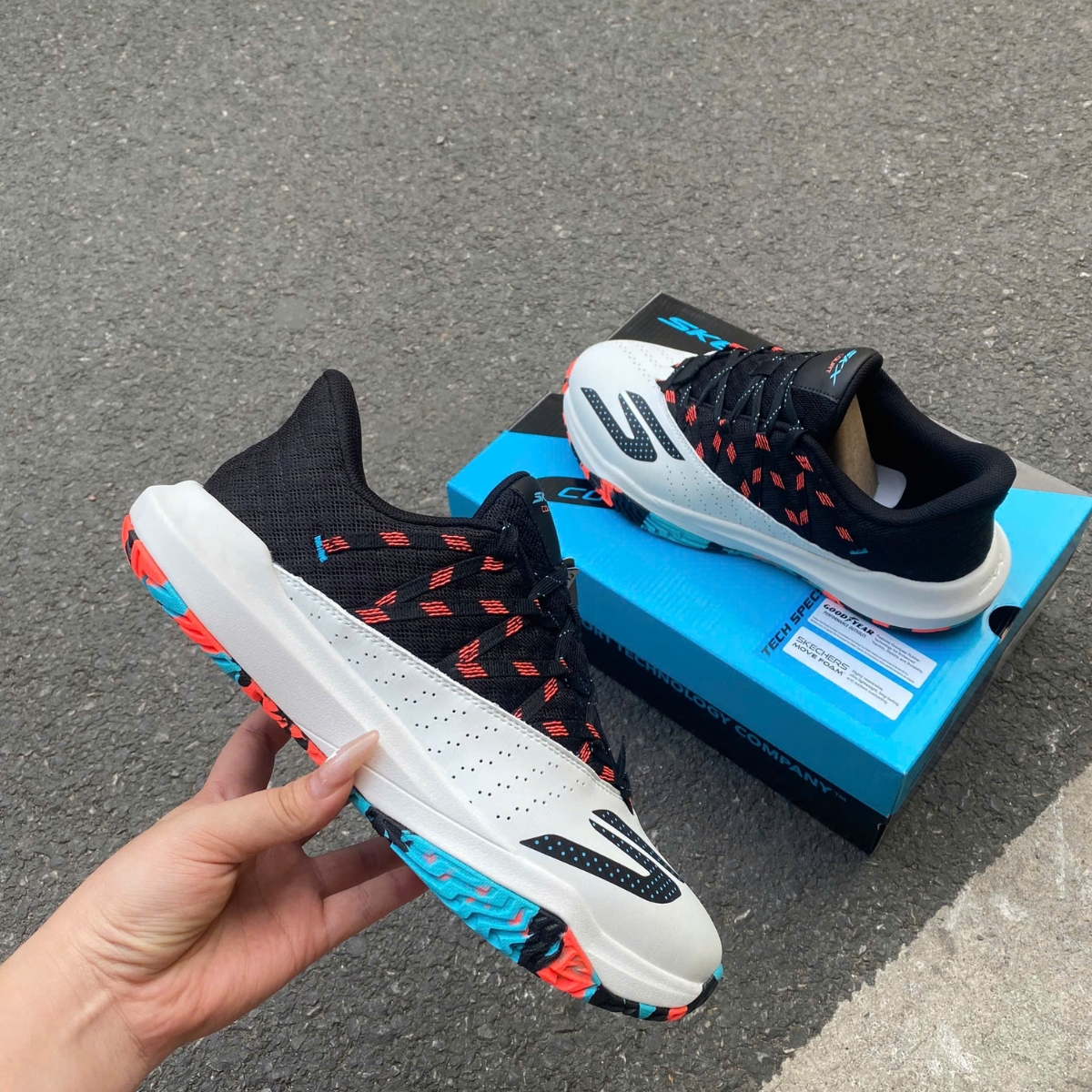 giày skechers viper court rally ''white_black'' 246110c-wplb giày skechers viper court rally ''white/black'' 246110c-wplb