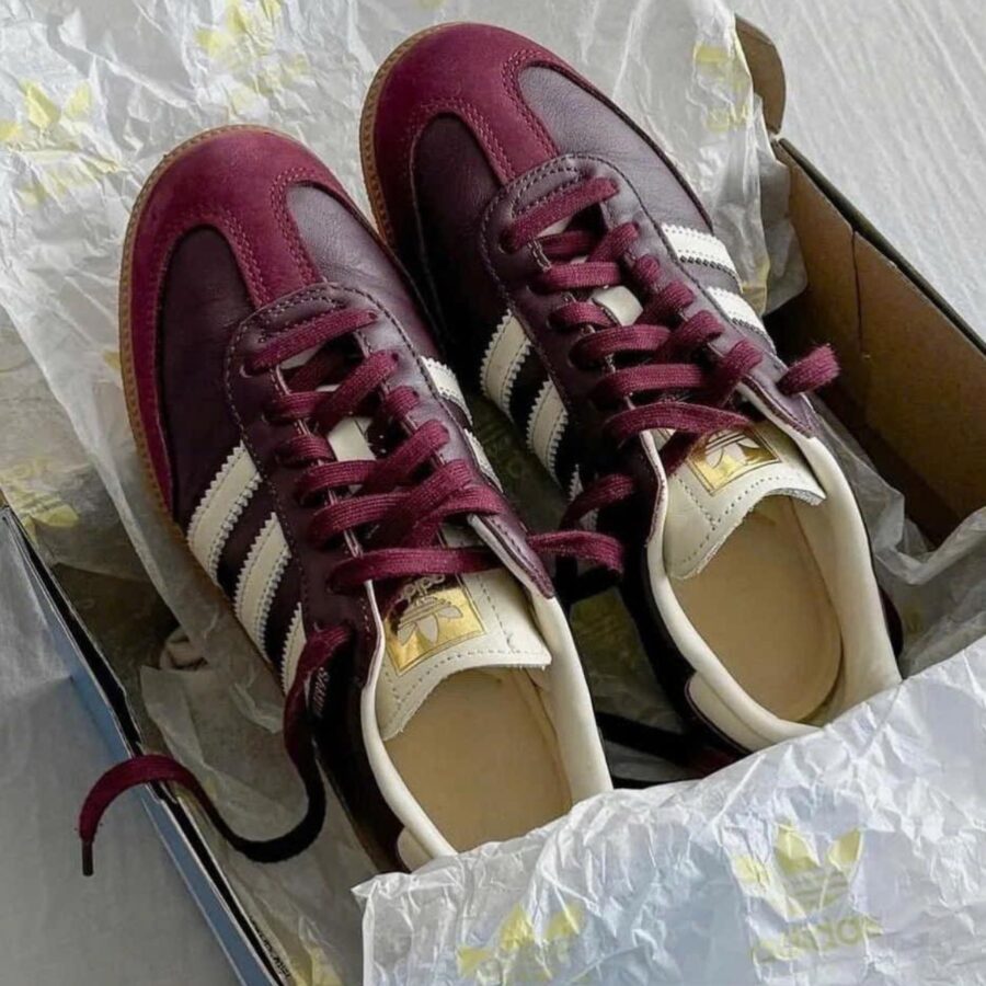 giày adidas samba og ‘maroon off white gum’ jr8844