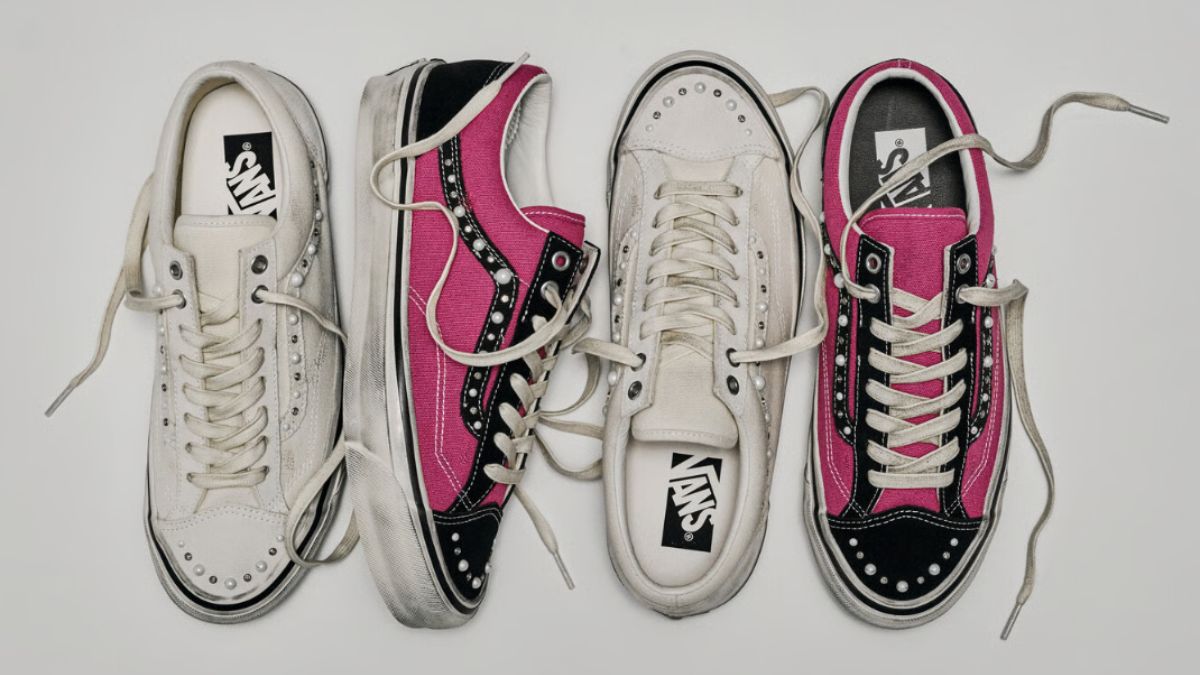 vans old skools: bộ sưu tập pearlized pack hồng trắng