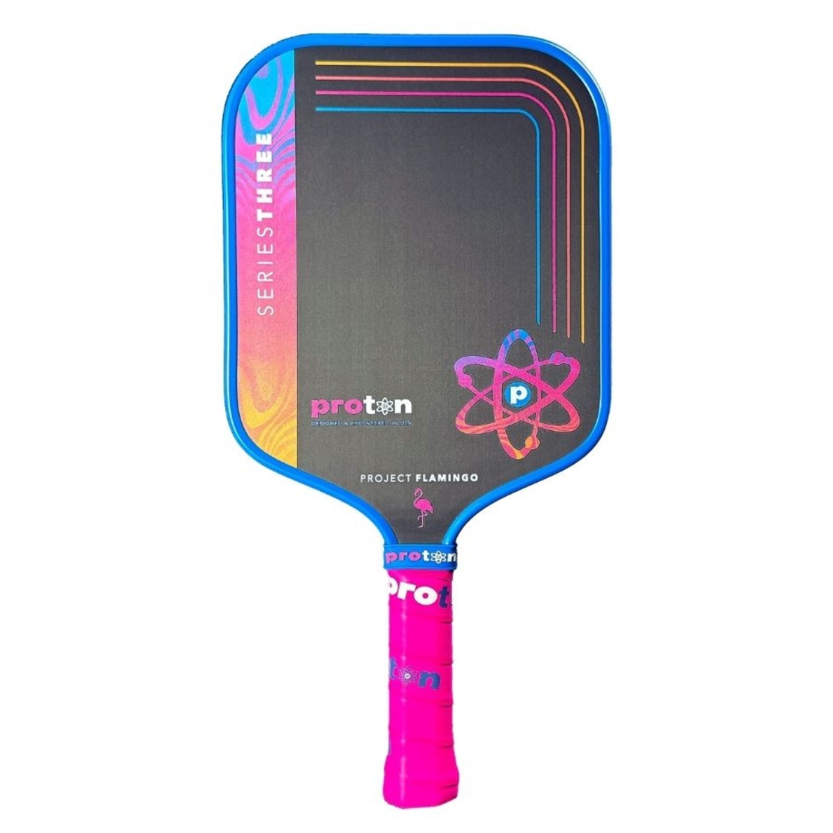 3 vợt pickleball proton series 3 flamingo 'viền xanh' widebody (13-15mm)