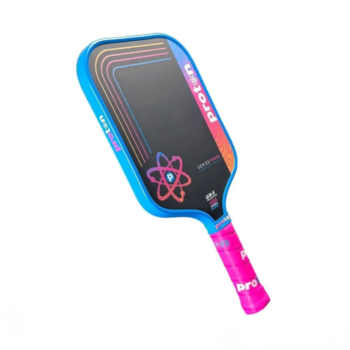 5 vợt pickleball proton series 3 flamingo 'viền xanh' widebody (13-15mm)