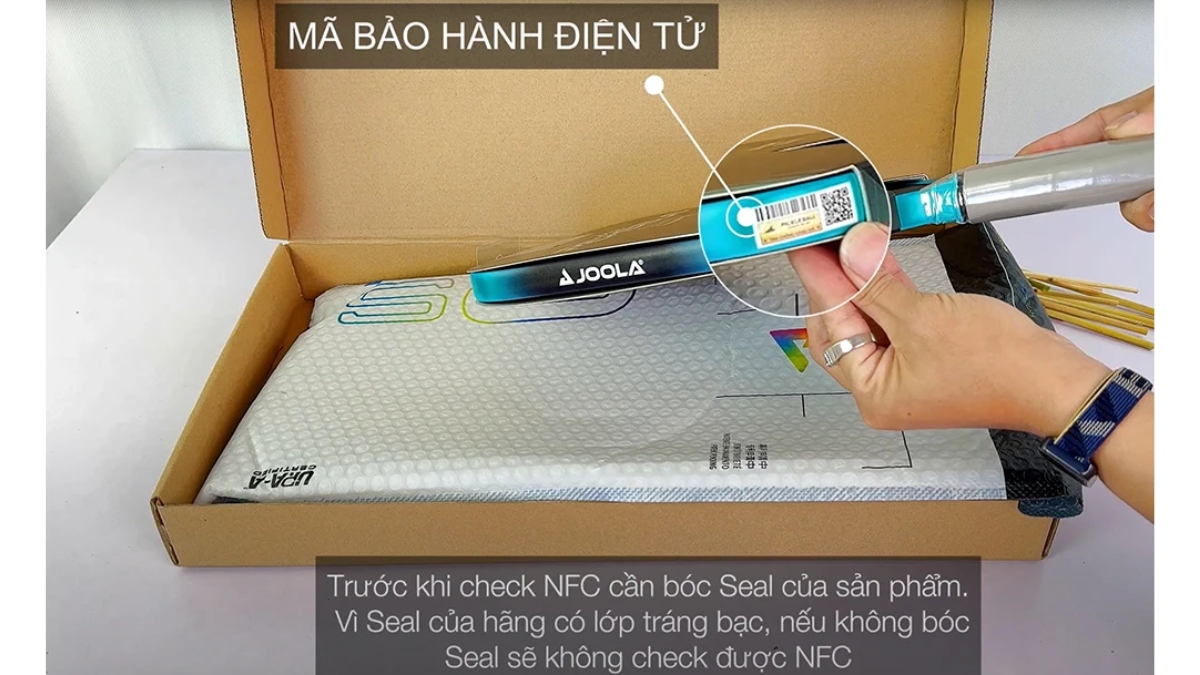 mẹo kiểm tra vợt joola chính hãng bằng điện thoại