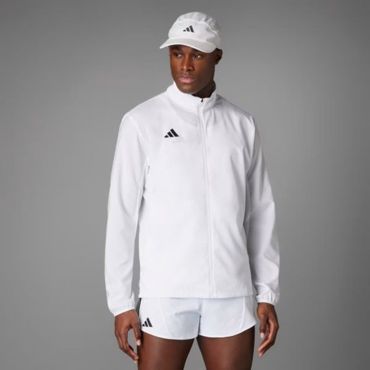 3 áo khoác chạy bộ adidas adizero essentials nam 'white' it7586
