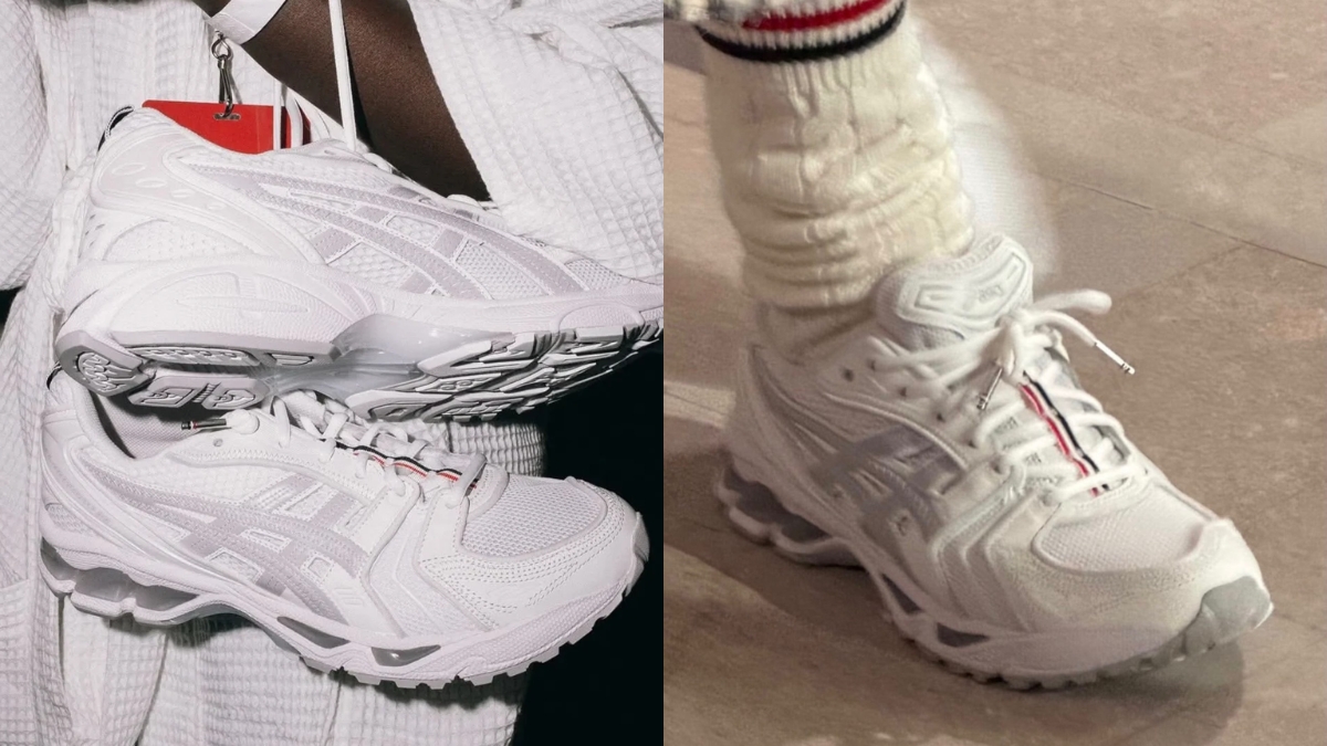 thom browne debut sneaker với 3 asics gel-kayano 14 thom browne debut sneaker với 3 asics gel-kayano 14