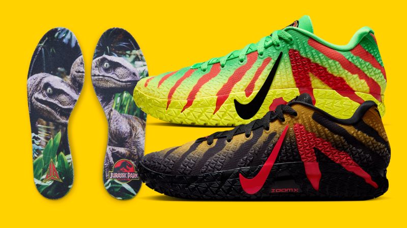 Yếu tố kỷ Jura được khéo léo lồng ghép trong từng phối màu Jurassic Park x Nike Ja 3