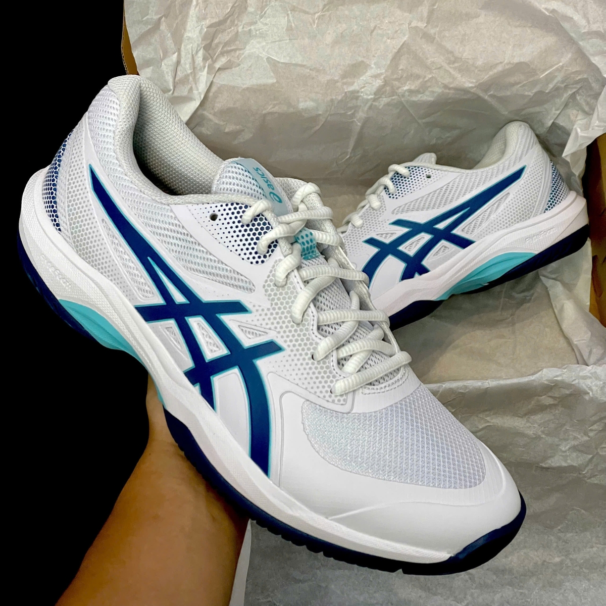 Giày Asics Gel-Game FF Pickleball ‘White_Mako Blue’ 1041A488-102 (2)