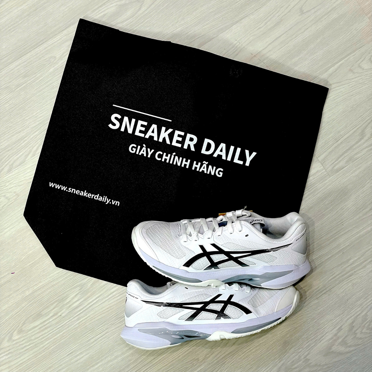 Giày Pickleball_Tennis Asics Solution Speed FF 4 'White_Black' 1041A53 (5)