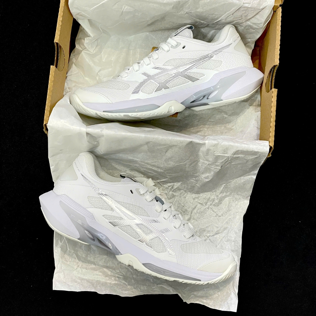 Giày Pickleball_Tennis Asics Solution Speed FF4 'White_Pure Silver' 1042A307-101 (2)