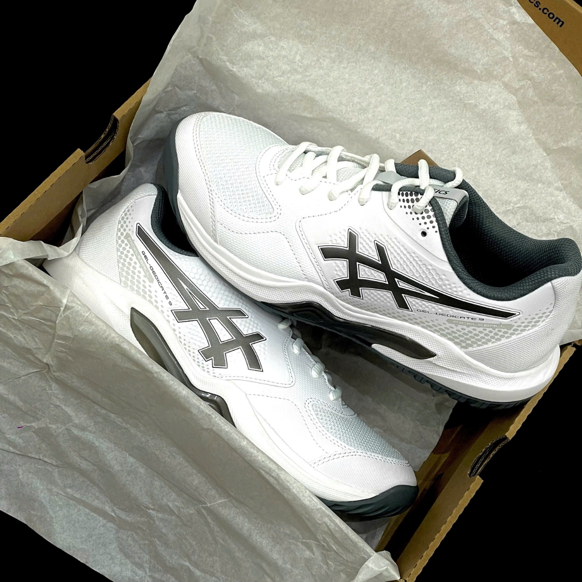 Giày Tennis_Pickleball Asics Gel-Dedicate 9 ‘White_Gunmetal’ 1041A545-100 (2)