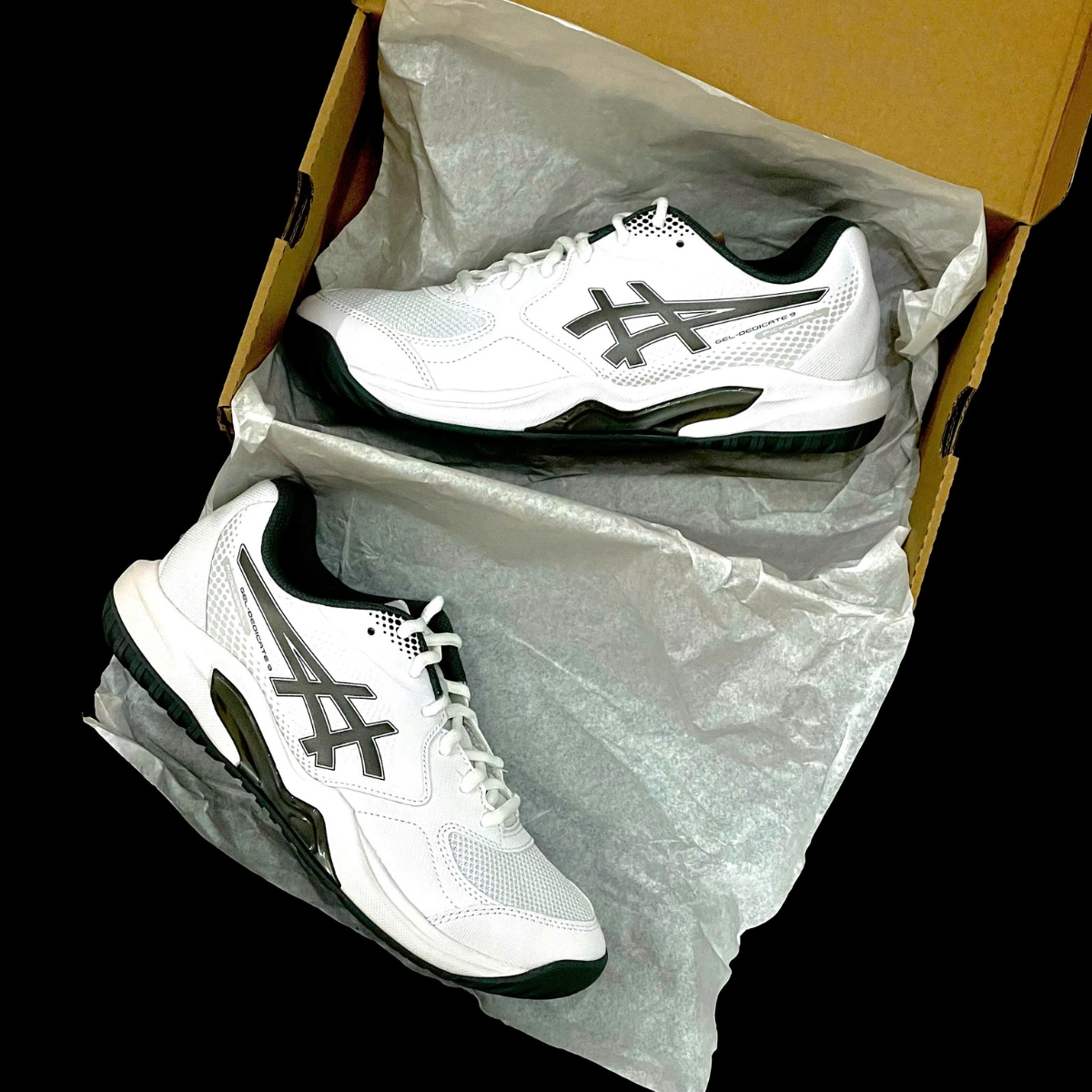 Giày Tennis_Pickleball Asics Gel-Dedicate 9 ‘White_Gunmetal’ 1041A545-100