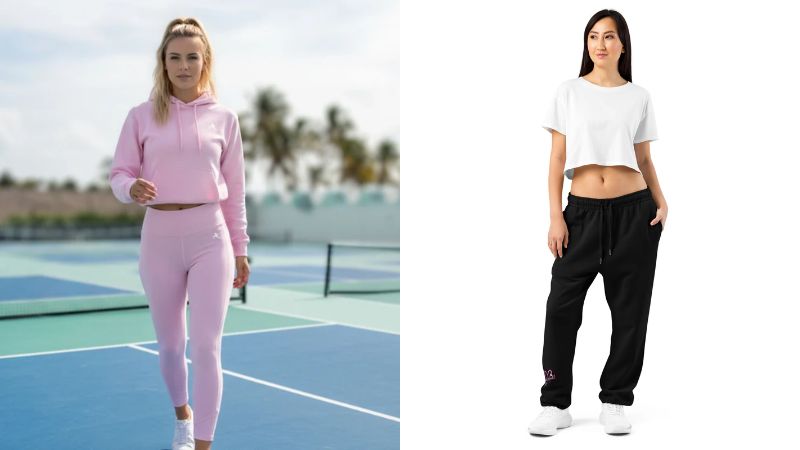 Phối croptop với quần thể thao lưng cao mang đến phong cách thể thao trẻ trung và phá cách